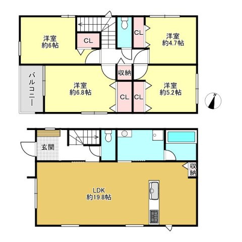 宝塚市山本野里1丁目新築一戸建の間取り