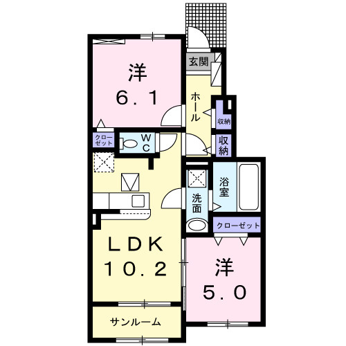 ケースリー　Ⅴの間取り|間取図