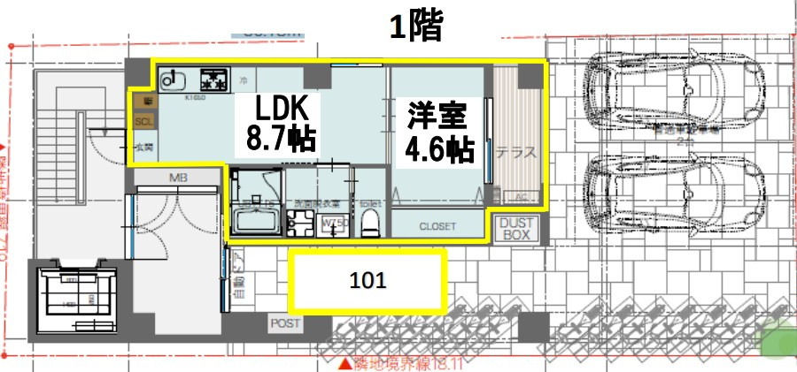 LuXe内代町の間取り