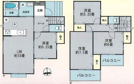２路線利用可、駅まで徒歩圏内の間取り|4LDK