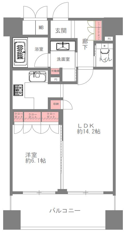 リーガル江戸堀ウエストパークの間取り