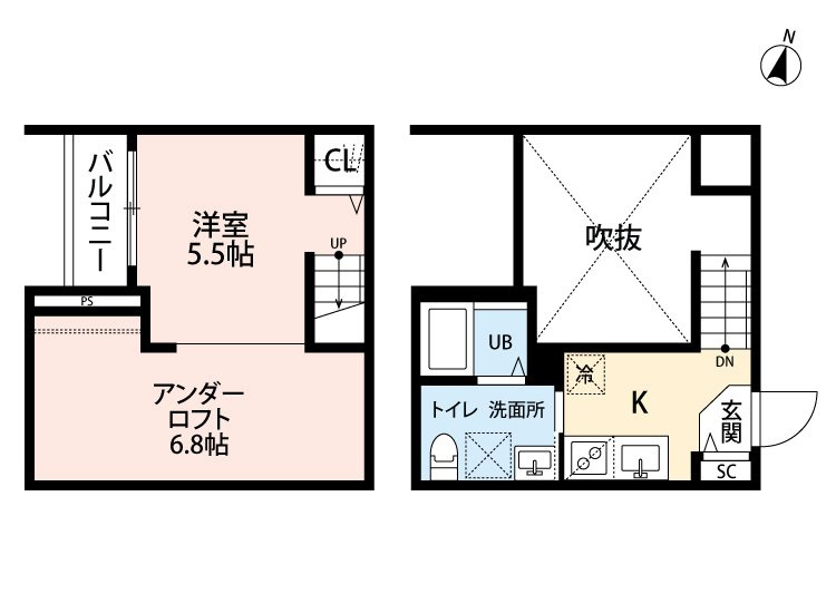 熊本市中央区琴平１丁目のアパートの間取り