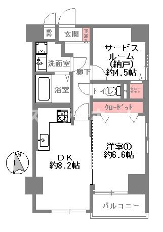 サンロイヤル都島本通の間取り|1DKSの物件です