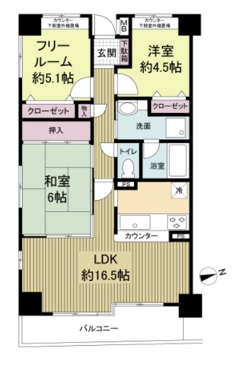 【間取り】 | パークヒルズゼンボー大手前