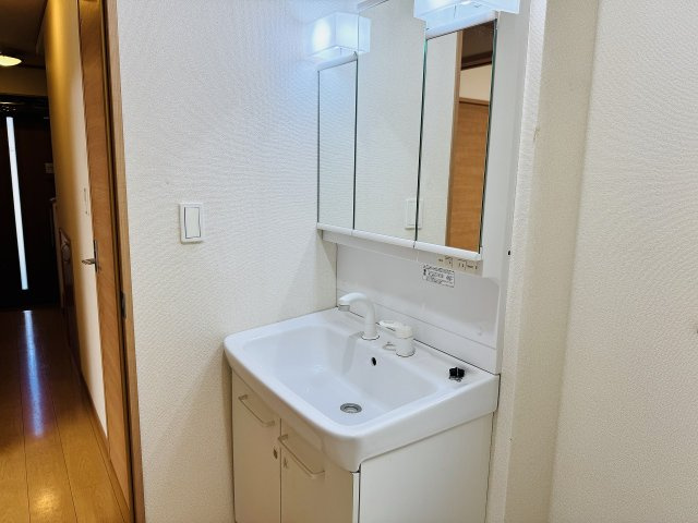 八王子市　館町　中古戸建ての独立洗面台|～３面鏡付きの独立洗面台　細々している物をスッキリ収納出来ます～