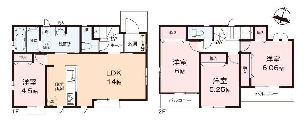 ふじみ野市上ノ原２丁目の新築一戸建の間取り|スーパーやファッション、グルメ、病院や郵便局なども揃ったイオンタウンふじみ野が徒歩5分の近さにあり生活利便性◎！
小学校、保育施設、公園も近く子育てに優しい住環境です。