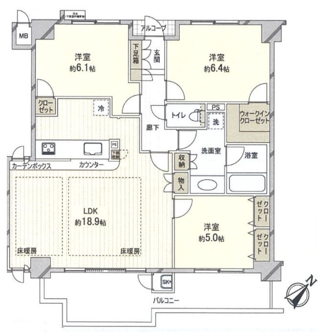 サンクタス上甲東園ロワールの間取り