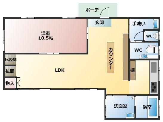 都城市梅北町の中古一戸建の間取り