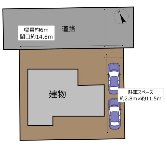 中古戸建　郡山市富久山町南小泉字関場　小泉小・明健中の区画図|【リフォーム中】駐車スペース2台可能です！（車種による）