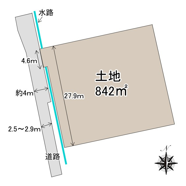 売土地　島田市伊太の土地図|842平米（約254坪）の広々とした土地です！