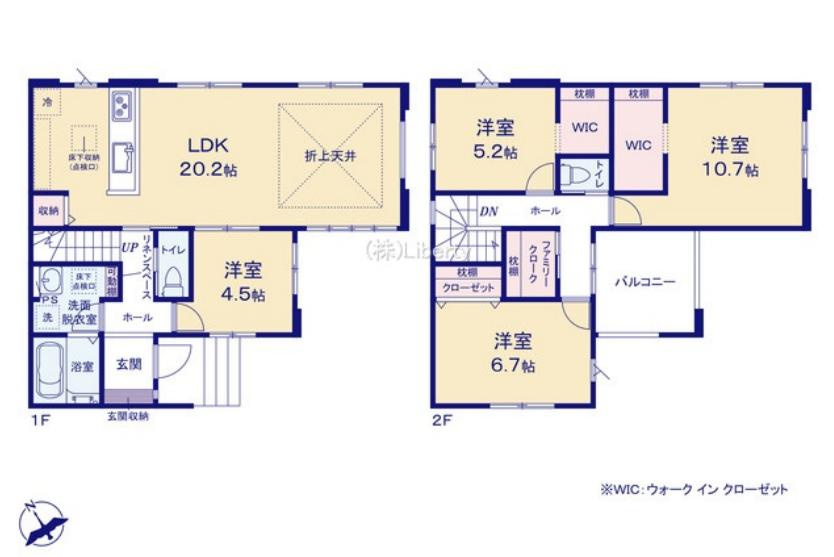 龍ケ崎市平台7期　新築戸建　1号棟の間取り