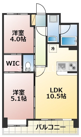 熊本市中央区水前寺５丁目の賃貸マンションの間取り