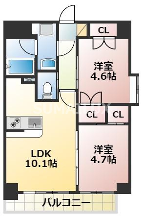 ヒルクレスト水前寺の間取り