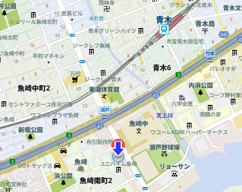 ユニハイム魚崎3号棟の地図