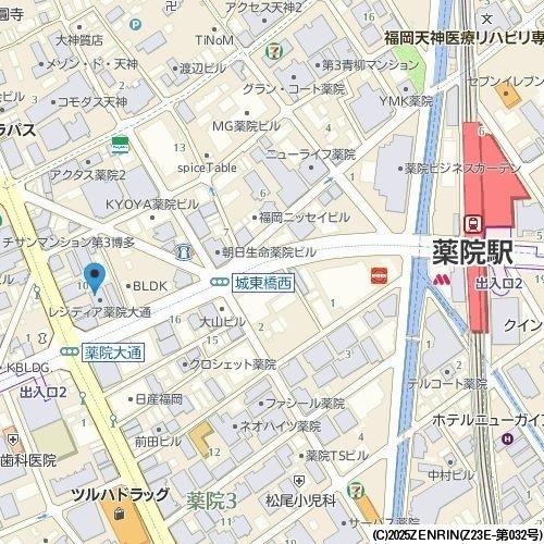 レジディア薬院大通の地図