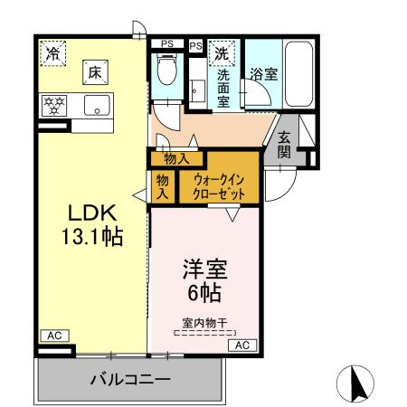 【間取り】 | プライムテラス上六名
