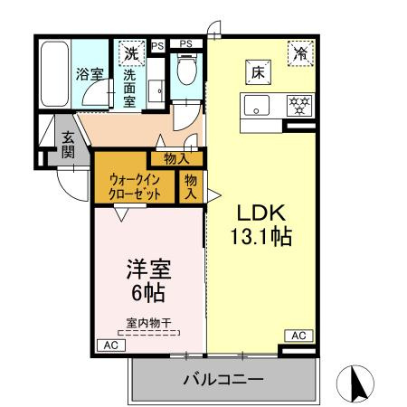 【間取り】 | プライムテラス上六名