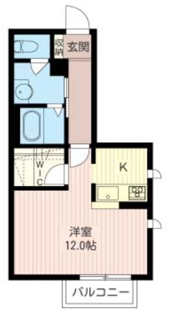 フォルトゥーナ　角部屋　ウォークインクロゼット　洋室広々12帖の間取り