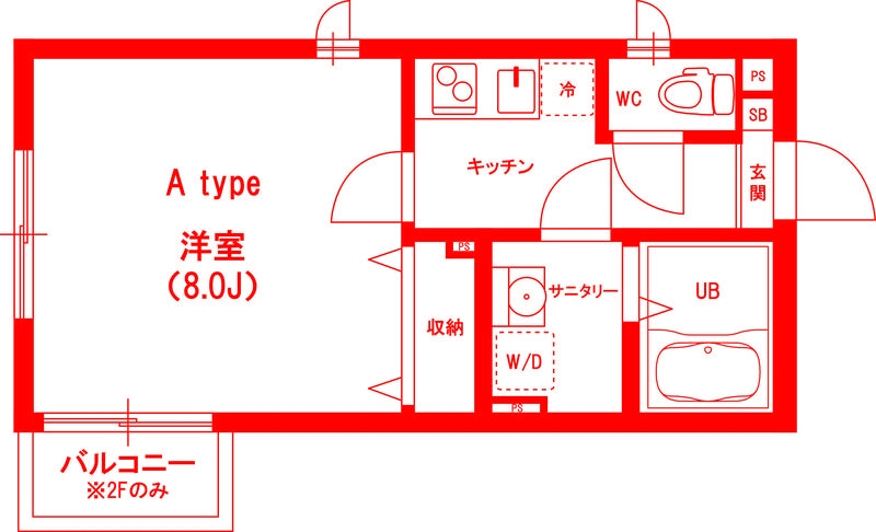 藤沢市善行坂１丁目のアパートの間取り