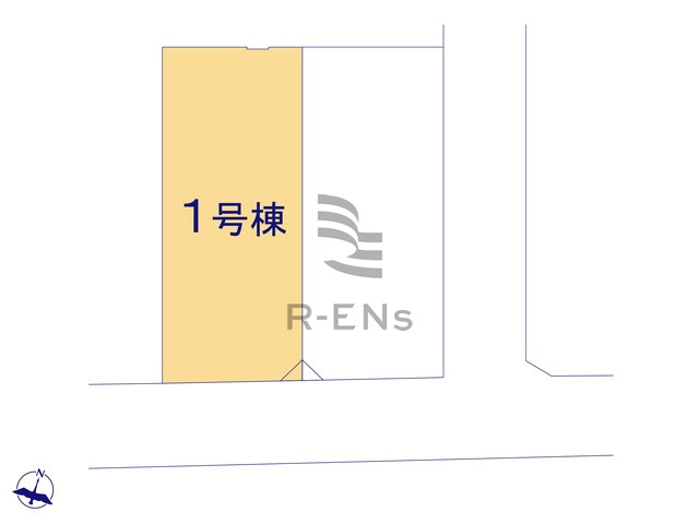 【区画図】 | 練馬区下石神井２丁目　新築戸建て　１号棟 | ゆとりの駐車スペース2台分を確保（車種による）