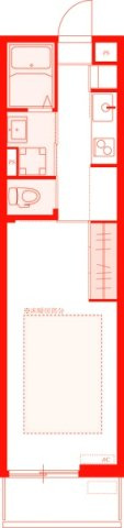 平塚市榎木町の賃貸マンションの間取り|洗面台とトイレが別の空間になります♪