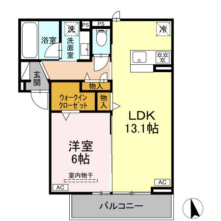 【間取り】 | プライムテラス上六名