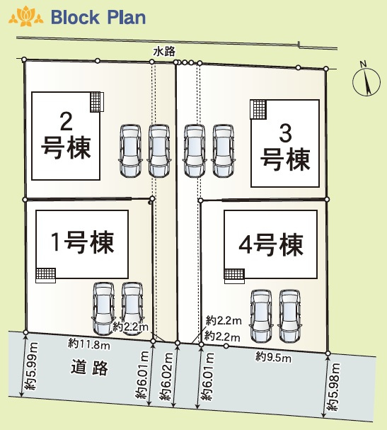高松市香西本町の新築一戸建の区画図