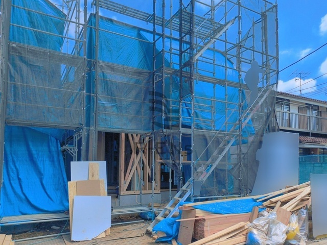 【外観】 | 練馬区下石神井２丁目　新築戸建て　２号棟 | 建築中