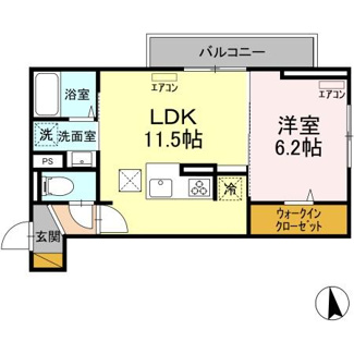 【間取り】 | D-ROOM弁天3丁目C