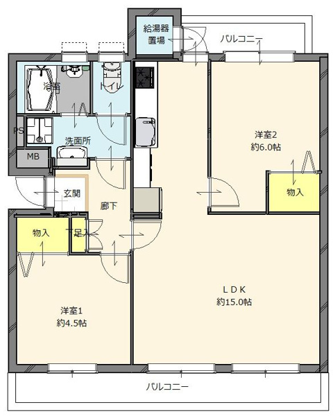 【間取り】 | 下大利団地　26☆仲介手数料無料☆　