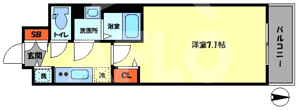 スワンズシティ梅田ウエストの間取り|スワンズシティ梅田ウエスト　開放感のある間取り