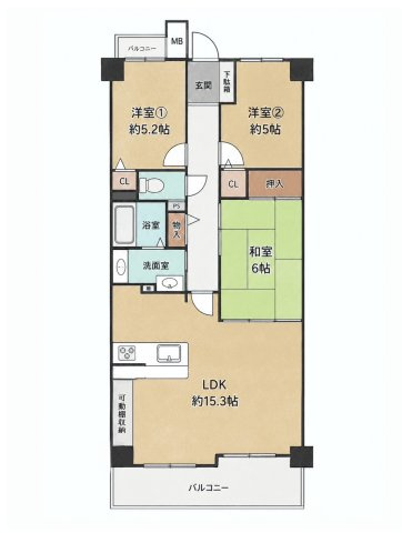 【間取り】 | ラウムズ堺大小路