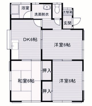 【間取り】 | 加須市睦町1丁目6-16貸家