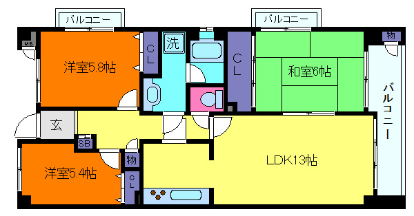 パーク・ハイム芦屋呉川町の間取り