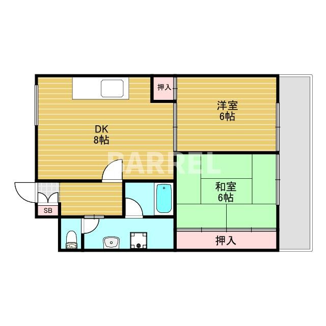 北淀宝ハイツカトレアの間取り