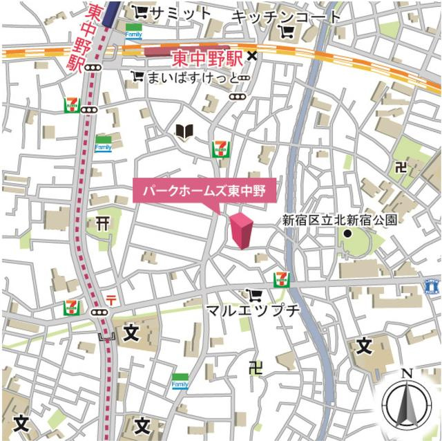 パークホームズ東中野の地図