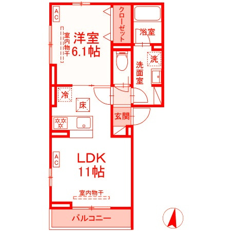 茅ヶ崎市中海岸１丁目のアパートの間取り