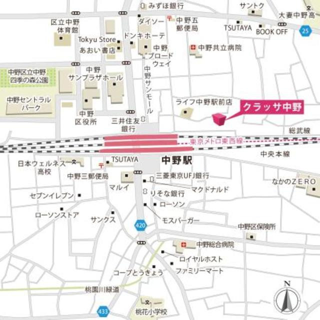 クラッサ中野の地図