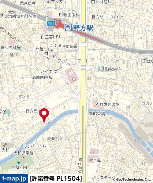 スカイコート野方の地図