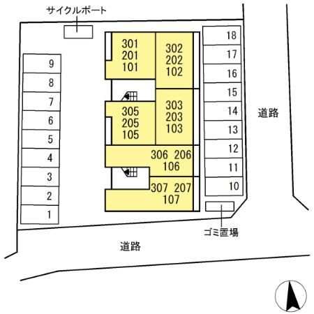 D-ROOM　FIRST　大善寺駅前の区画図