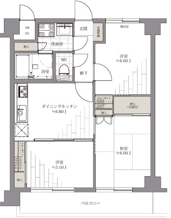 マイキャッスル大井町Ⅱの間取り