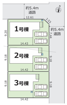 【区画図】 | 平塚市御殿３丁目　全３棟　新築住宅