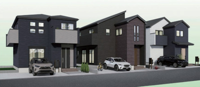 【外観パース】 | 平塚市御殿３丁目　全３棟　新築住宅