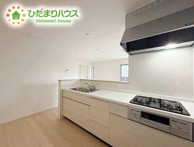 いわき市四倉町第19　新築戸建　2号棟のキッチン|広々として使い勝手のよい明るく開放的なキッチン☆彡