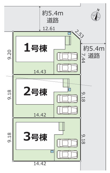 【区画図】 | 平塚市御殿３丁目　全３棟　新築住宅