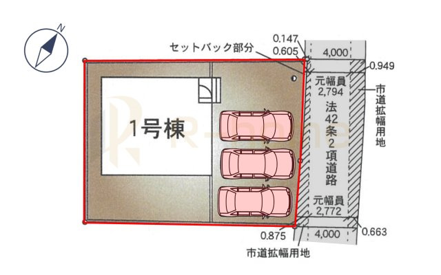 坂東市岩井第3　新築戸建て　1号棟の区画図|大きなお買い物だからこそ、メリット・デメリットを伝えさせて頂きます。
R-homeにお任せください♪