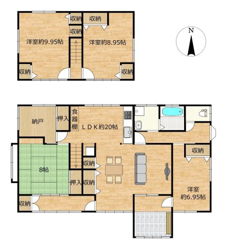 中古戸建　郡山市田村町桜ケ丘2丁目　高瀬小・高瀬中の間取り|図面と現況が異なる場合は、現況を優先させていただきます。