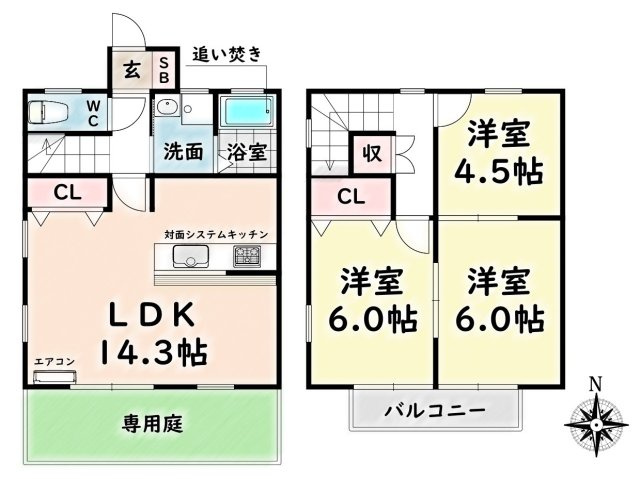 【間取り】 | クレスト弐番館【名古屋市賃貸・メゾネット】