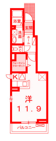 茅ヶ崎市中海岸３丁目のアパートの間取り