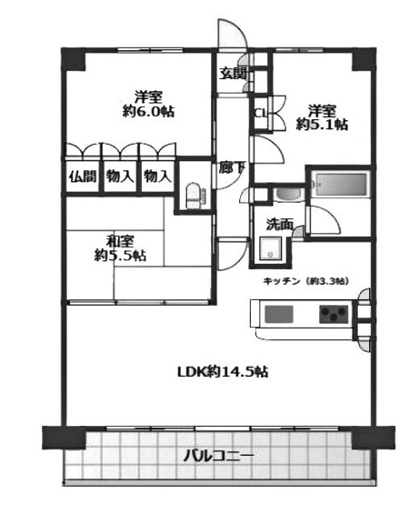【間取り】 | ファインフラッツ京都西院ザ・レジデンス | 専有面積70.08㎡